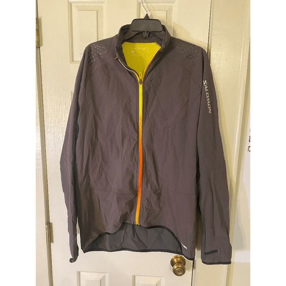Salomon Men's Fast Wing III Gray Orange and Yellow Detail Jacket Size XL - Picture 1 of 9